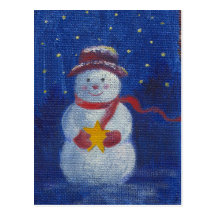 SNOWMAN WITH STARS POSTCARDS