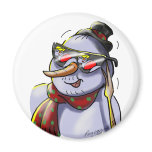 SnOwMaN WiTh SuNgLaSSes magnets
