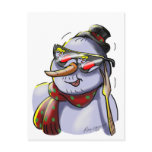 SnOwMaN WiTh SuNgLaSSes postcards
