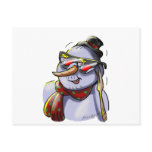 SnOwMaN WiTh SuNgLaSSes postcards