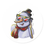 SnOwMaN WiTh SuNgLaSSes stickers