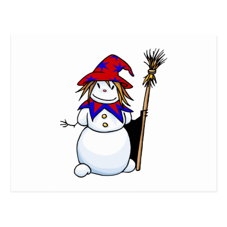 Snowman Wizard Postcard