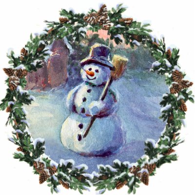 SNOWMAN & WREATH by SHARON SHARPE Photo Sculpture by sharonsharpe