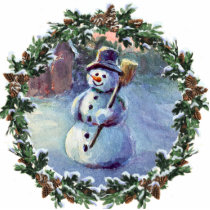 SNOWMAN & WREATH by SHARON SHARPE photo sculptures