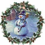 SNOWMAN &amp; WREATH by SHARON SHARPE Photo Sculpture
