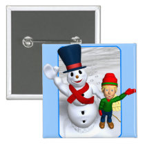 Snowmans Greeting buttons