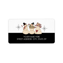 Snowmen Address Mailing Labels