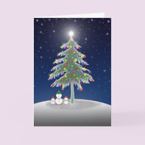 Snowmen and Christmas Tree Card