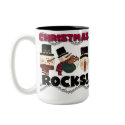 Snowmen Christmas Rocks mugs