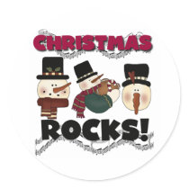 Snowmen Christmas Rocks stickers