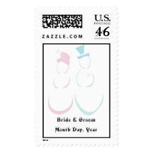 Snowmen Couple Wedding Postage Stamp