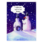 Snowmen, Don't eat beans!!!! Postcard