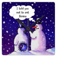 Snowmen Don't Eat Beans Wallclock