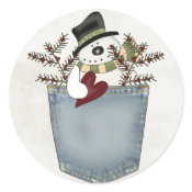 Snowmen in a Pocket sticker
