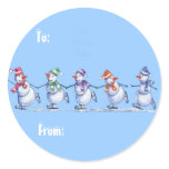 Snowmen on Ice gift tags stickers