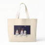 Snowmen & Pair of Cardinals Canvas Bag