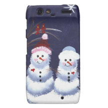 Snowmen & Pair of Cardinals Motorola Droid RAZR Covers