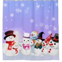 Snowmen Shower Curtain