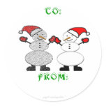 Snowmen Sticker Tag