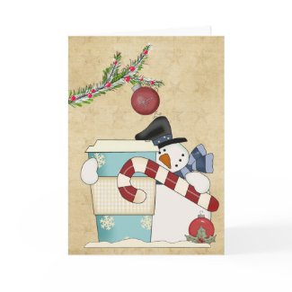 Snowmenj with coffee card