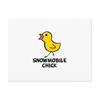 Snowmobile Chick Postcard by chicktshirts8