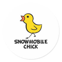 Snowmobile Chick Sticker
