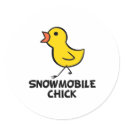 Snowmobile Chick Sticker by chicktshirts8 Snowmobile Chick Sticker