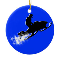snowmobile : powder trail christmas ornament