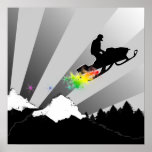 snowmobile. powder trail. posters