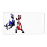 Snowmobile Race Custom Shipping Label