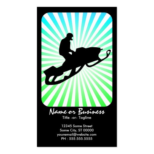 snowmobile : retro rays : business card (front side)