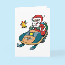Snowmobile Santa cards