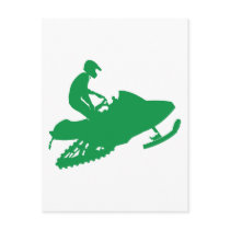 Snowmobiler/Green Sled Postcards