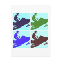 Snowmobiler/Pop Art Postcard