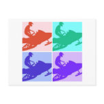 Snowmobiler/Pop Art Postcards