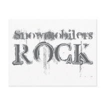 Snowmobilers Rock Postcard