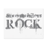 Snowmobilers Rock Postcard