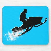 snowmobiling powder trail mouse pads