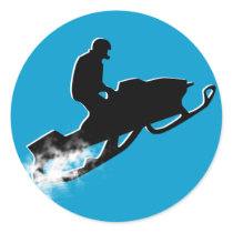 snowmobiling powder trail. sticker