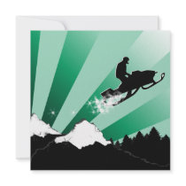 snowmobiling : pthalo powder trail personalized invite