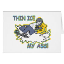 Snowmobiling-Thin Ice Greeting Cards