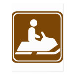 Snowmobiling Trail Highway Sign Post Card