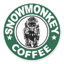 snowmonkey coffee logo stickers by pynfmly snowmonkey coffee logo stickers