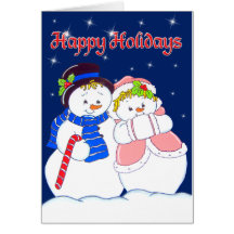 Snowpeople1 Greeting Card