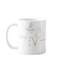 Snowpeople Bride and Groom mugs