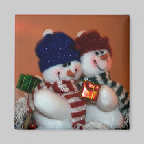 Snowpeople Holiday Magnet magnets