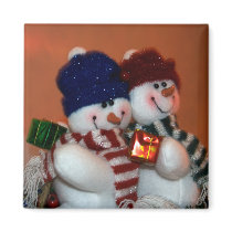 Snowpeople Holiday Magnet by sruhs Snowpeople Holiday Magnet
