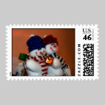 Snowpeople Holiday Postage Stamp