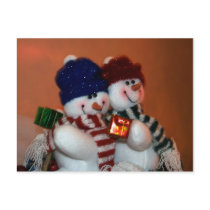 Snowpeople Holiday Postcard by sruhs Snowpeople Holiday Postcard