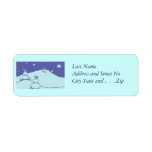 Snowpeople Skiing Custom Return Address Label